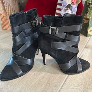 Sam Edelman Black Strappy Heeled Boots
